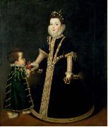 Sofonisba Anguissola Girl with a dwarf, thought to be a portrait of Margarita of Savoy, daughter of the Duke and Duchess of Savoy USA oil painting artist